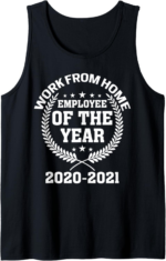 Work From Home Employee Of The Year Funny Remote Working Tank Top - Image 2
